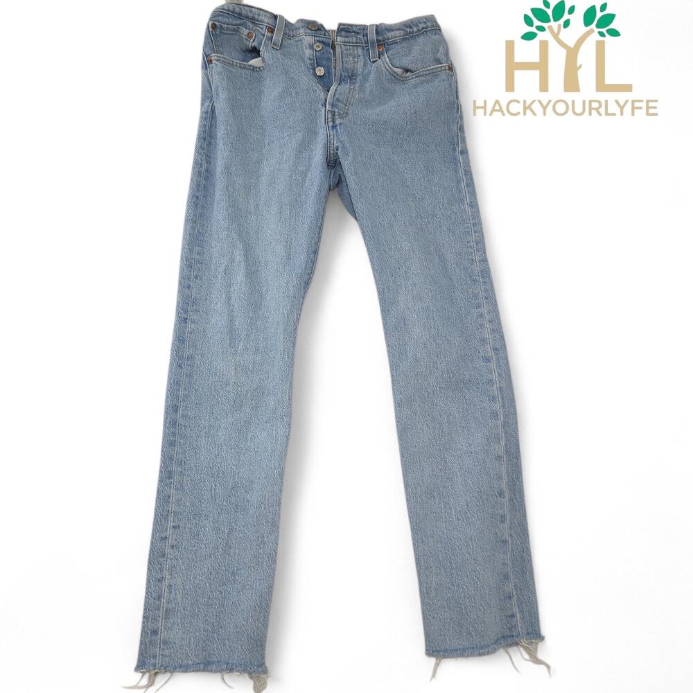 Levi Strauss 501 Skinny Jeans Womens 29x28 Light Blue Used